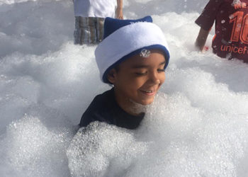 Los pequeños de la casa fueron los principales protagonistas de los 3K de Santa Run/Cortesía