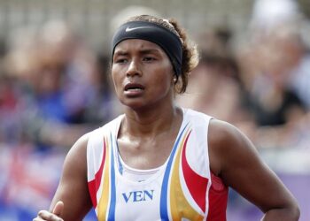 Dídimo Sánchez, Pedro Mora, Yolimar Pineda y Lervis Arias en los 10K de Guacara